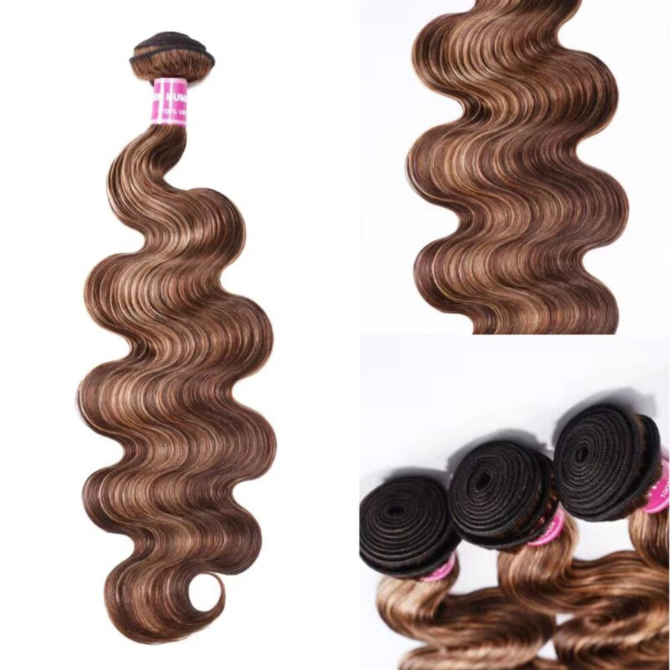 UNice Malaysian Ombre Highlight Blonde Body Wave Bundles Human Hair Extension US - Image 3 of 4