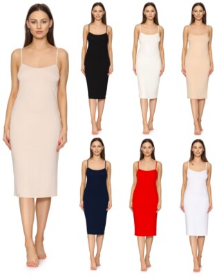 Merry Style Damen Unterkleid Unterrock Knielänge Petticoat Midi Länge Träger