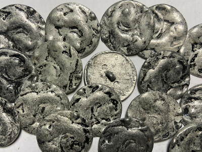 Cast Metal 60's Lava Pattern Button Antique Silver Finish 11,22,25,32mm