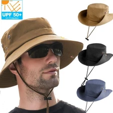 Unisex Outdoor Summer Fishing Hat Sun Wide Brim UV Protection Bucket Boonie Cap
