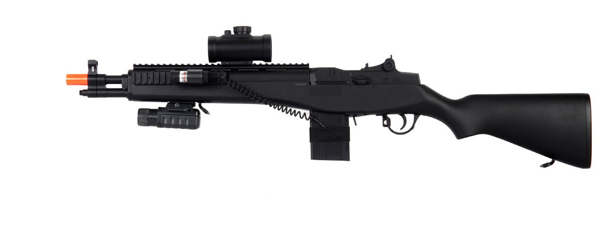 Double Eagle M14 SOCOM Spring Airsoft Gun w/ Scope, Laser
