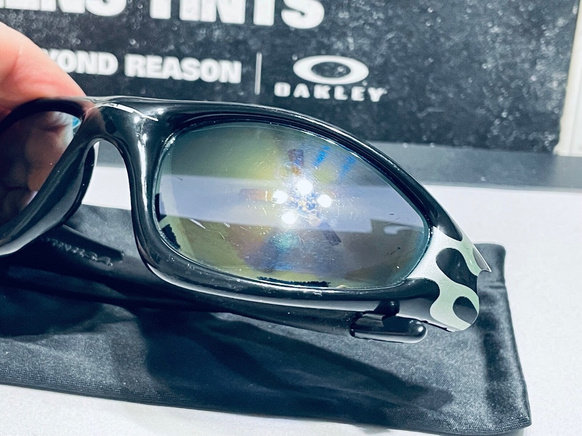 Oakley Straight Jacket Polished Black Green Flame w/ Emerald Oakley Straight Jacket Polished Black Green Flame w/ Emerald