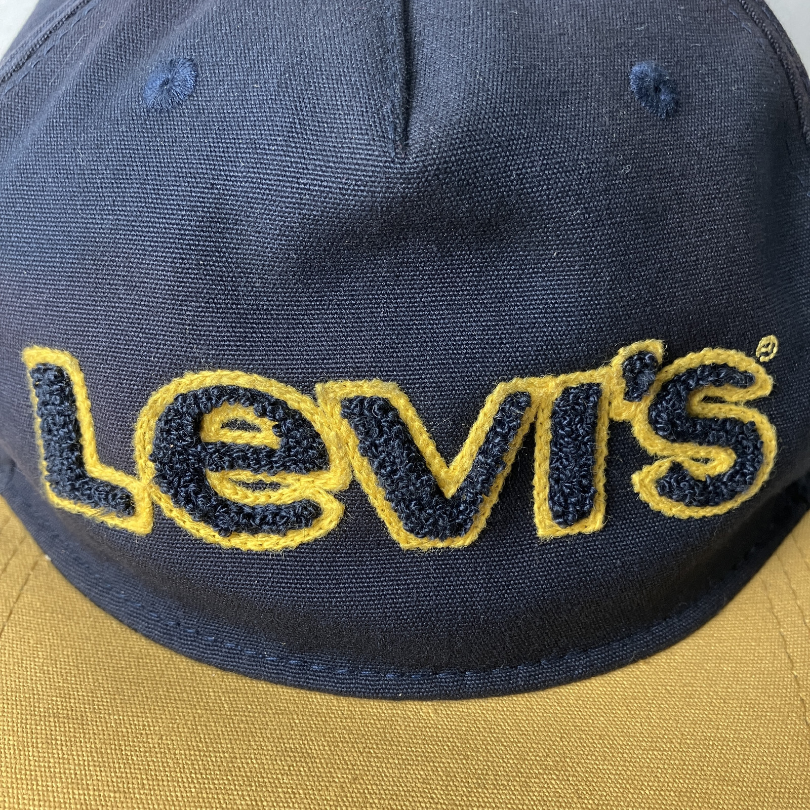 Levi's Hat Cap Adjustable Strapback Navy Blue & Y… - image 2