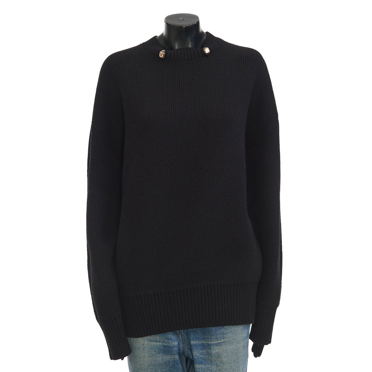 BOTTEGA VENETA 1250$ Black Wool Double Face Shetland Sweater With
