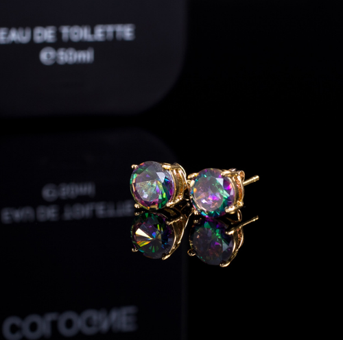 Unisex Hombres Mujeres Plata Esterlina Poste Redondos Coloridos Circonio CZ Pendientes Regalo PE22 - Imagen 13 de 13