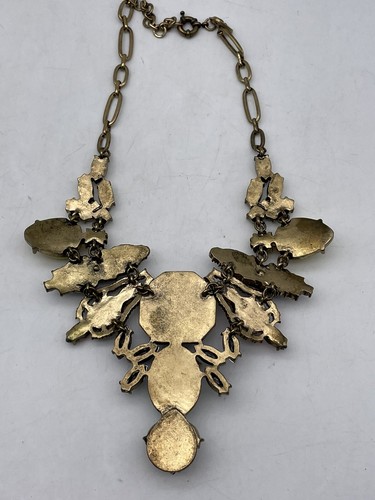 J Crew Chunky Statement Rhinestone Necklace Colorful Missing Hang Tag HTF - Picture 8 of 8
