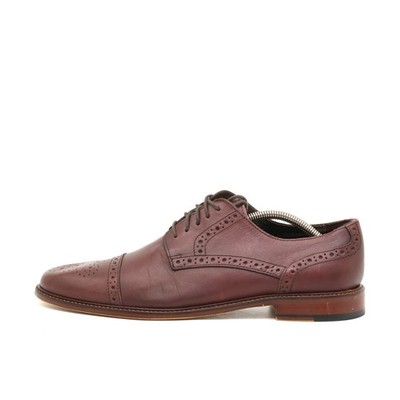 Joseph Abboud Herren Klassischer Oxford Brogue Bordeaux Echtleder EU 43,5