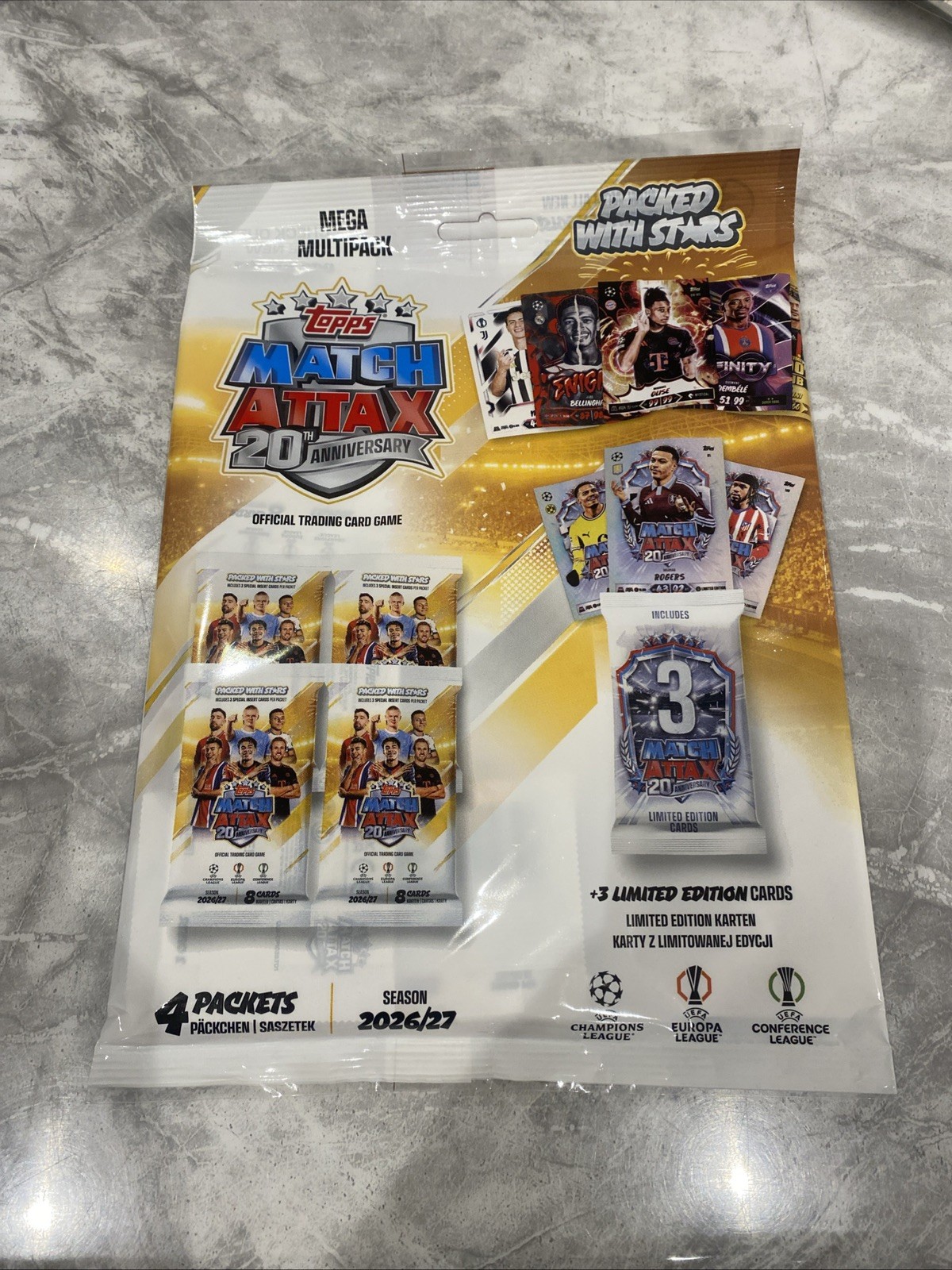 Topps Match Attax 2026/27 Trading Cards Mega Multipack: 32 cards + 3 Ltd Edition