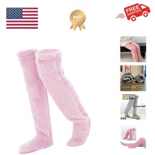 Over Knee Fuzzy Socks high Plush Stockings Fuzzy Long Leg Warmers Winter Home...