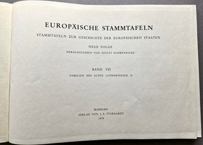 Europäische Stammtafeln NF VII Genealogie Adel Lothringen Hardcover 1979 zu