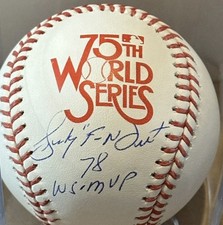 Bucky F’n Dent Autograph Signed 1978 WS Logo Baseball w/ 78 WS MVP - BAS Yankees