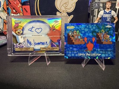 SANDY CHEEKS & LARRY LOBSTER DUAL AUTO & Larry  Bubble 56/99-  2025 TOPPS CHROME