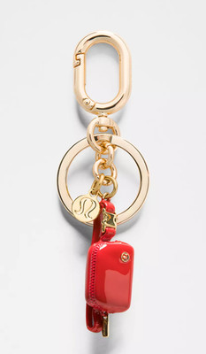 lululemon logo bag charm New Lululemon Everywhere Belt Bag Charm Keychain - Lulu Red