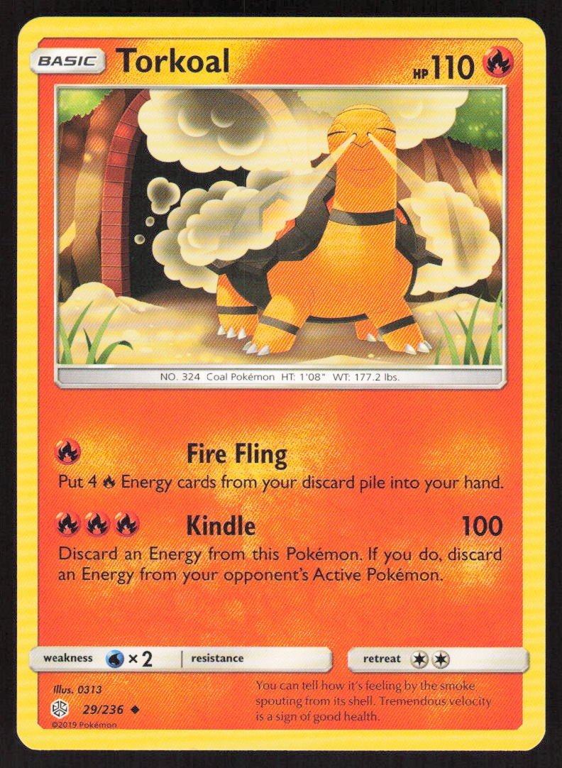 Pokemon Torkoal Uncommon 29/236 SM - Cosmic Eclipse LP