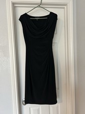 Lauren Ralph Lauren Little Black Cocktail Dress Wrap Cap Sleeves Women's 2