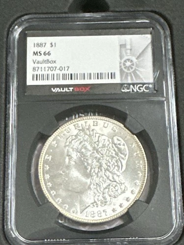 1887 Morgan Silver Dollar💥MS66💥VaultBox Holder Superb Luster NGC