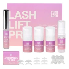 Curacoro Lash Lift Kit - Professional Eyelash Perm Kit Curling Hygiene Safe