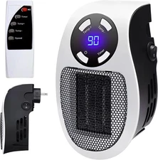 500W Space Wall Outlet Electric Heater with Adjustable Thermostat, LED Display