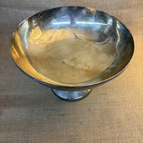 VIntage Pottery Barn Metal Silver Pedestal Footed Fruit Bowl - Picture 2 of 5