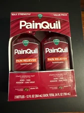 NEW! 2 Pack Bottle Vicks PainQuil Pain Reliever 12 oz, Each