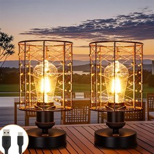 Cordless Rechargeable Outdoor Table Lamps, Battery Operated Table Lamp with S...