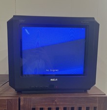 RCA TruFlat 14" CRT TV Model 14F514T SDTV Retro Black Tested Working NO Remote