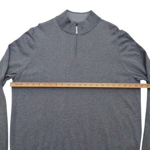 J. McLaughlin 1/4 Zip Sweater Mens XL Cotton Blend With Cashmere Gray NWOT - Picture 6 of 9