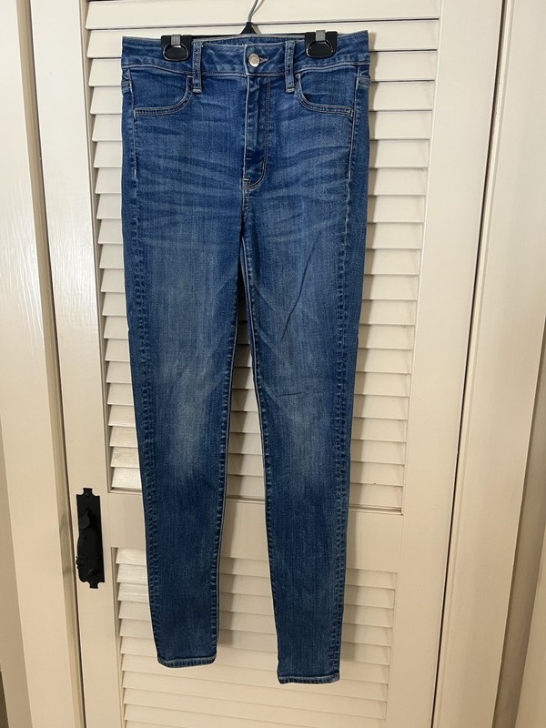 AMERICAN EAGLE Super Stretch Super Hi-Rise Jegging Women's 2 Blue Denim Jeans