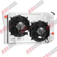 3ROW Radiator+Shroud Fan+Relay For 1984-1990 Chevy Corvette 5.7 S10 Blazer PRO