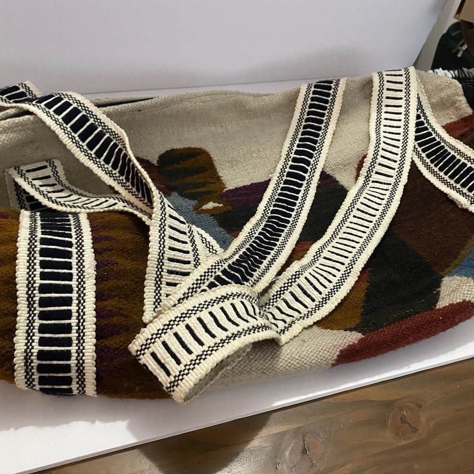 Перуанская спортивная сумка ручная кладь сумка для выходных большая ручная работа племенной коричневый 24 дюйма - Изображение 4 из 4