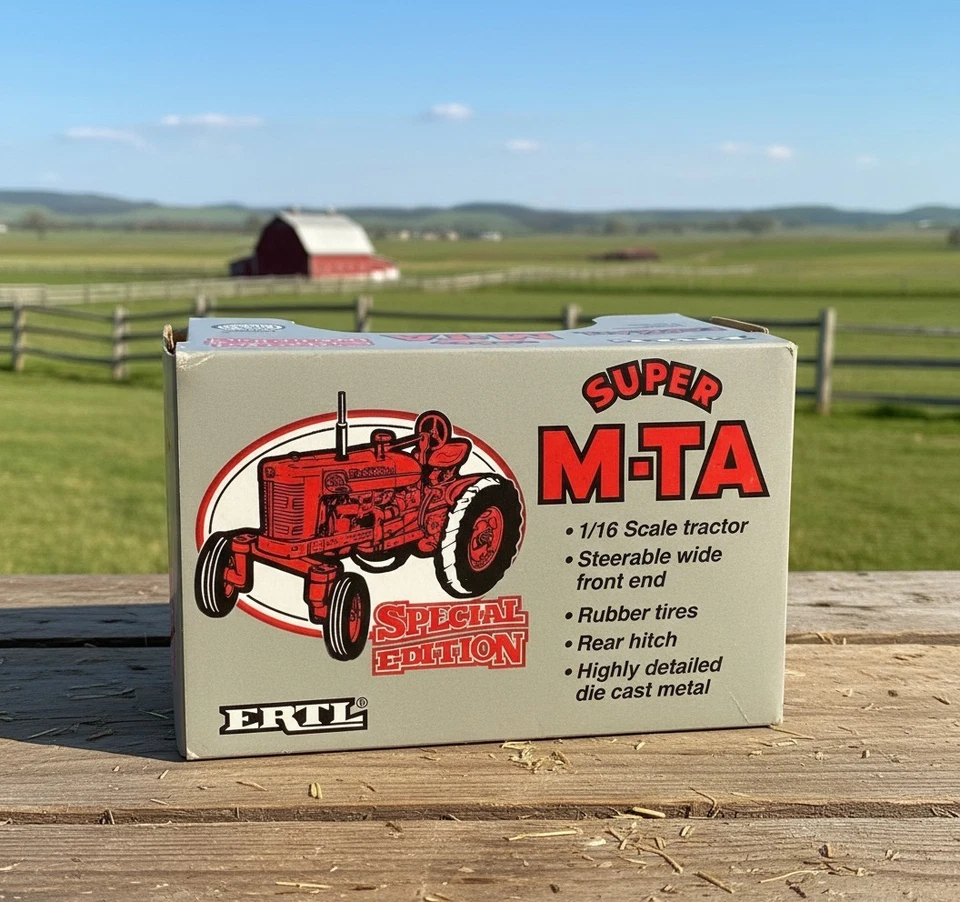 ERTL 1991, McCormick Farmall, Super M-TA, No. 445, escala 1:16, diecast, nuevo en caja Foto 3 de 4