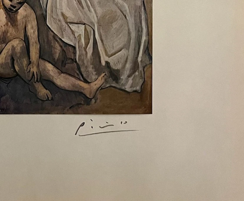 Pablo Picasso 原版手工签名平版画带真品证明和 3,500 美元评估 — 第 3/4 张图片