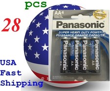 28 piece Panasonic AA 1.5V Batteries Heavy Duty Power Carbon Zinc 0.53 per gallon