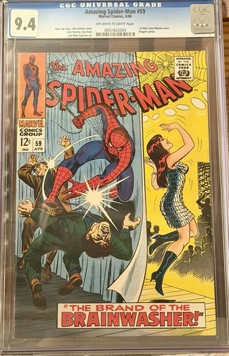 Amazing Spider-Man #59 CGC 9.4 OW/W 1st Mary Jane Cover Marvel 1968 Romita