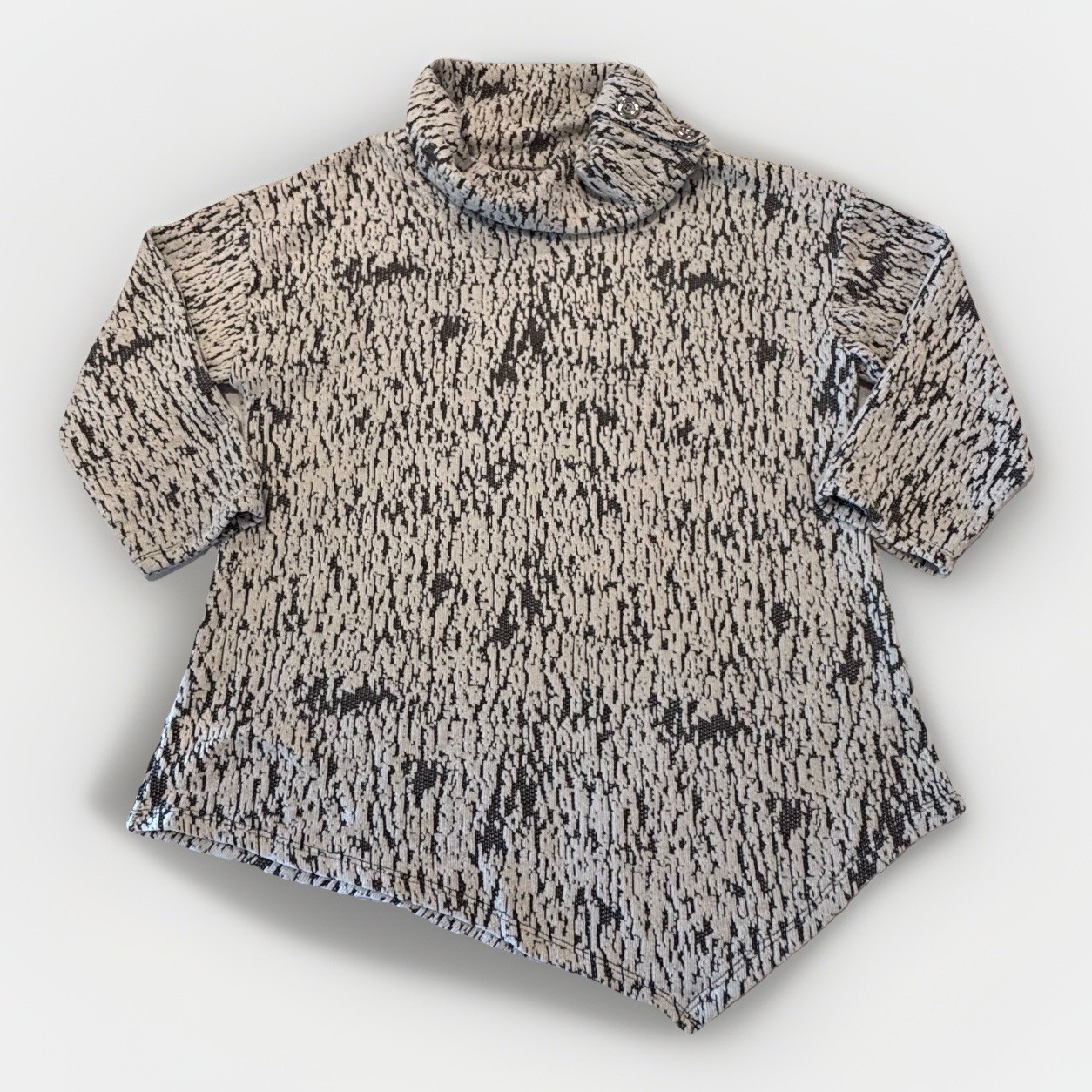 Ruby Rd Sweater Split Cowl Neck with Buttons 3/4 … - image 1