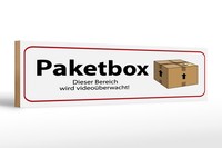 Holzschild Spruch 46X10 Cm Paketbox Video Schild