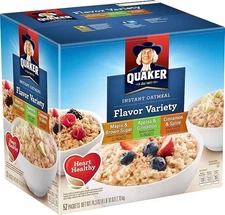 Quaker Oats Instant Oatmeal, Variety Pack, 52 count, FREE SHIPPING
