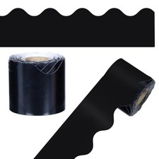 Black Bulletin Board Borders 36ft Scalloped Trim Roll Classroom Decor