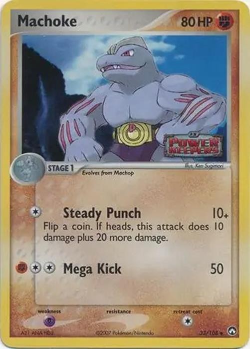 Machoke - 33/108 - Pokemon Power Keepers Reverse Holo Rare LP