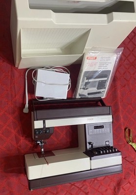 Vintage Pfaff Tiptronic 1171 Sewing Machine With Attachments Hard Case Working 