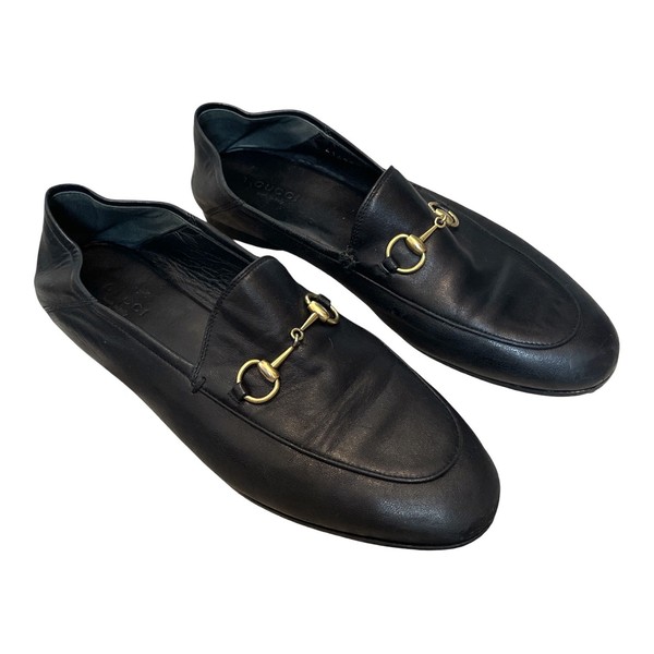 GUCCI Brixton Convertible Loafers Mules Slides Clogs Sz 38.5 Leather Horsebit
