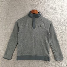 Under Armour Pullover Boys YMD Loose 1/4 Zip Logo Sweatshirt Athletic Top Gray