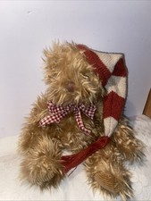   CHESTNUT  10 Brown Christmas Teddy Bear by Russ Berrie 4734   Plush Holiday