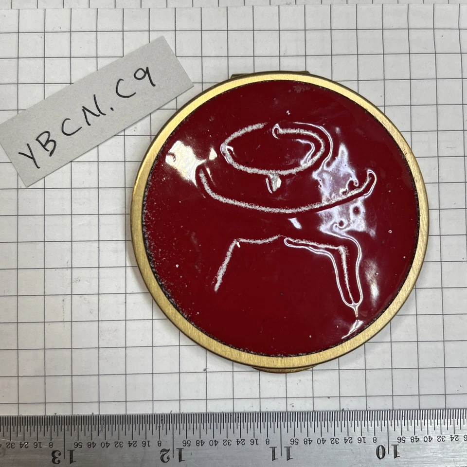 Compact with Carved Red Stone Top - Artisan Piece  - Image 2 of 4