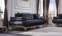 Wohnzimmer Sofa Dreisitzer Couch Textil Grau LuxuriöSe PolstermöBel Sofas