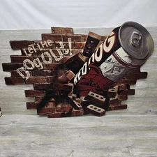 Red Dog Beer Embossed Die-Cut Metal Sign Bar Decor Wall Art Can Brick Large