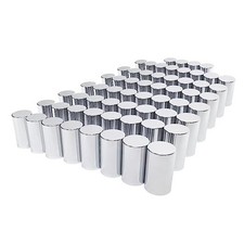 60 Pack Lug Nut Covers, 33mm by 3-1/2" Thread On Flat Top Cylinder Nut Cover