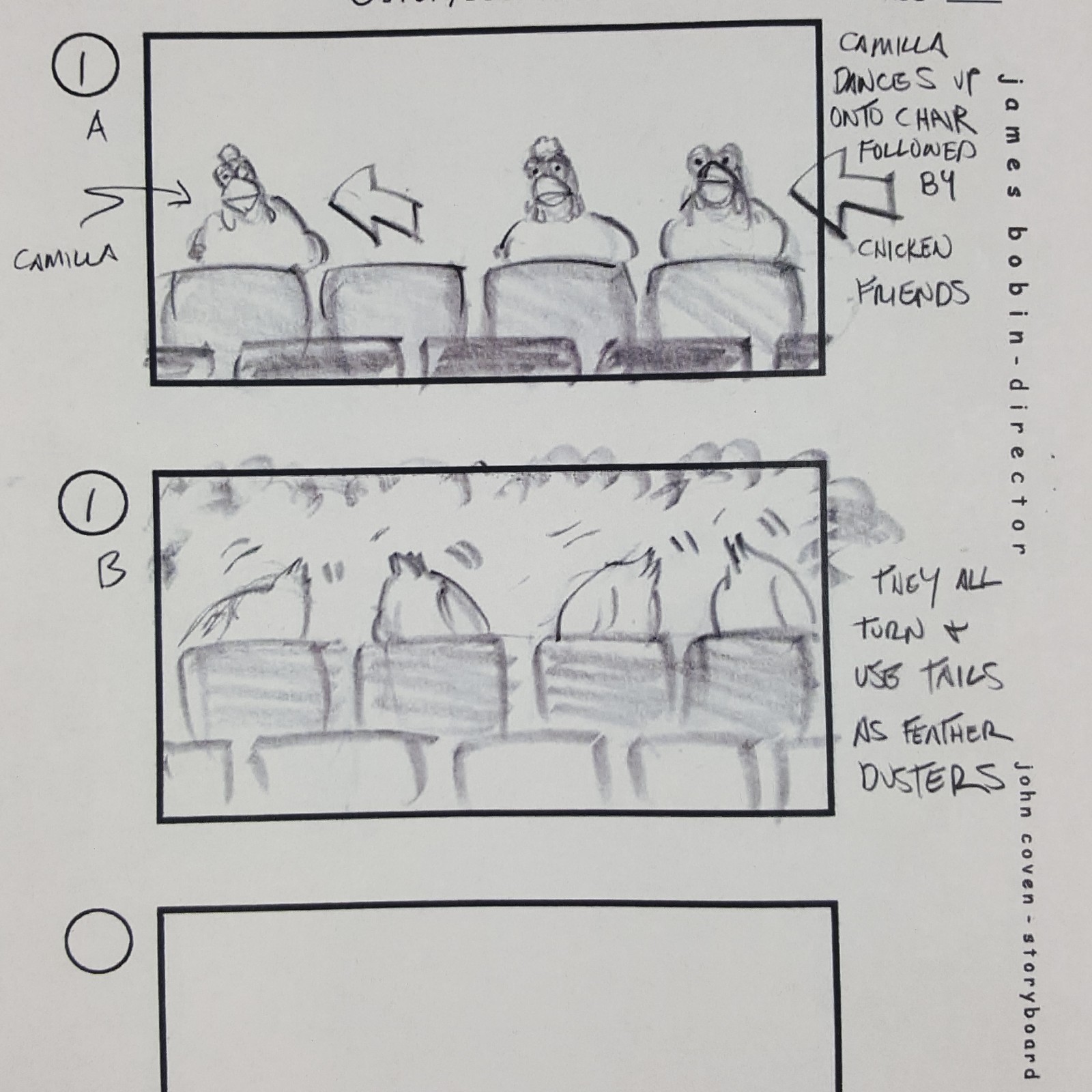 Image 5 of The Muppets (2011) - Production Used Storyboard, Camilla & Chickens Cleaning