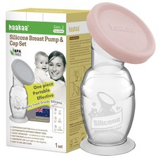 Manual Breast Pump with Base 4 Fl Oz/100ml Lid Blush , Gen.2