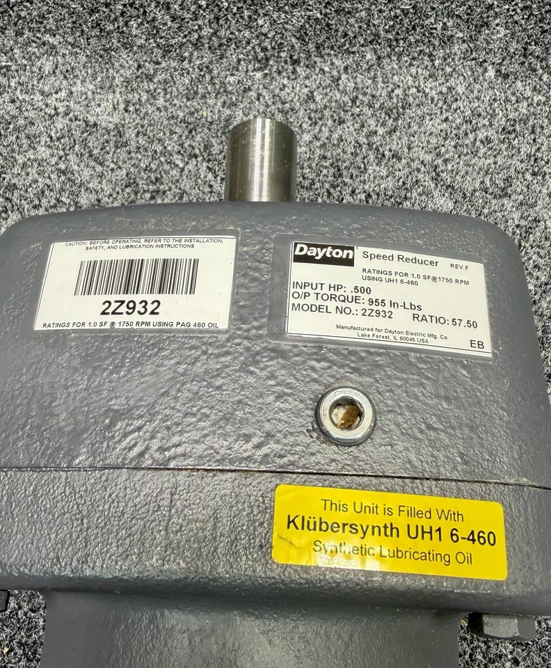 Dayton 2Z932 Parallel Inline Speed Reducer, C-Face, 57.5:1, 30 RPM - Image 4 of 4
